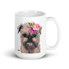 Load image into Gallery viewer, Brussels Griffon Mug, Dog Coffee Mug, 15oz Bright Blooms Brussels Griffon Dog Mug
