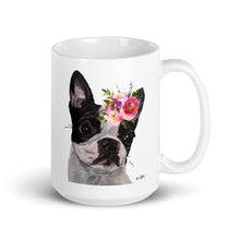 Load image into Gallery viewer, Boston Terrier Mug, Dog Coffee Mug, 15oz Bright Blooms Boston Terrier Dog Mug
