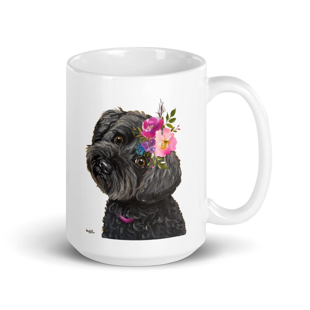 Yorkie Poo Mug, Dog Coffee Mug, 15oz Bright Blooms Yorkie Poo Dog Mug