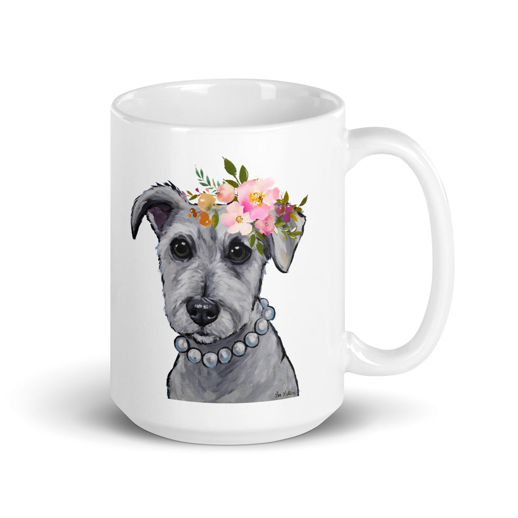 Schnauzer Mug, Dog Coffee Mug, 15oz Bright Blooms Schnauzer Dog Mug