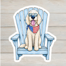 Load image into Gallery viewer, Tan Labradoodle / Golden Doodle Vinyl Sticker - 4" Coastal Dog Stickers - Beach Themed
