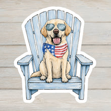 Load image into Gallery viewer, Yellow Lab Vinyl Sticker - 4" Coastal Dog Stickers - Beach Themed

