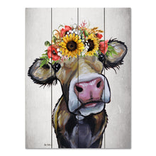 Load image into Gallery viewer, Pallet Wood Cow Sign, Farmhouse Cow Decor, Wood Wall Art
