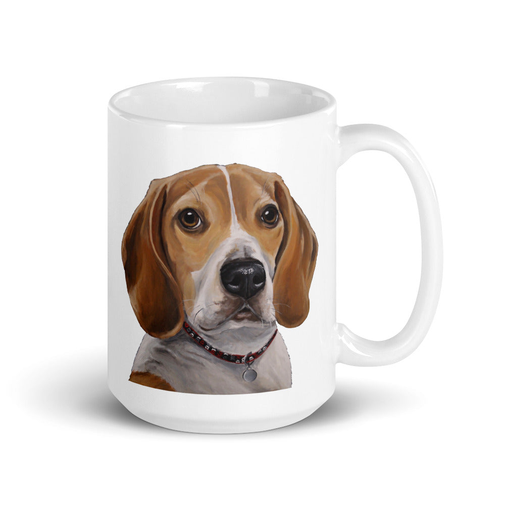 Beagle Mug, Dog Coffee Mug, 15oz Beagle Dog Mug