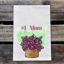 Load image into Gallery viewer, Mother&#39;s Day &#39;#1 Mom&#39; Tea Towel - Pink
