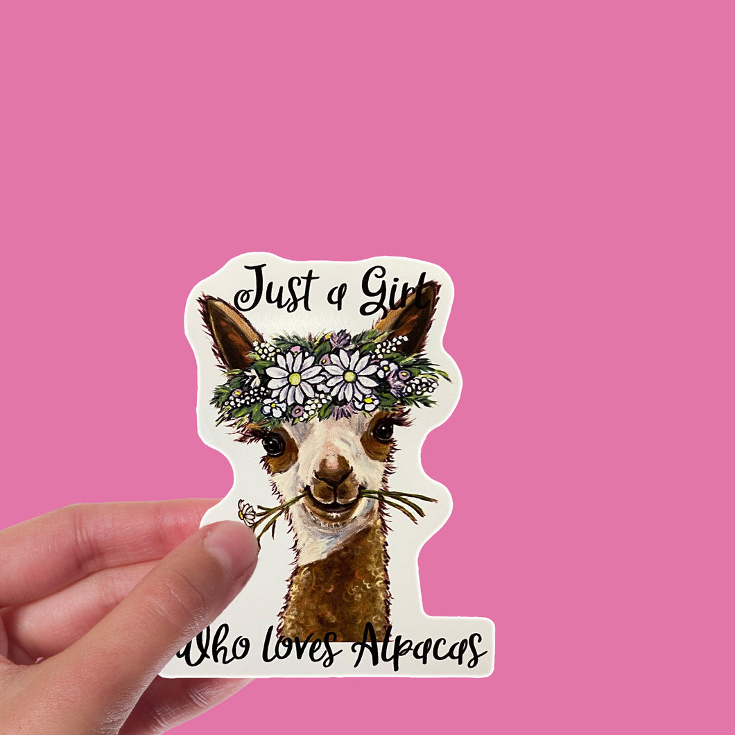 Just a Girl Who Loves Alpacas Sticker, 4