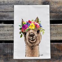 Load image into Gallery viewer, Alpaca Towel &#39;Shenanigan&#39; Summer Flowers, Farmhouse Kitchen Decor

