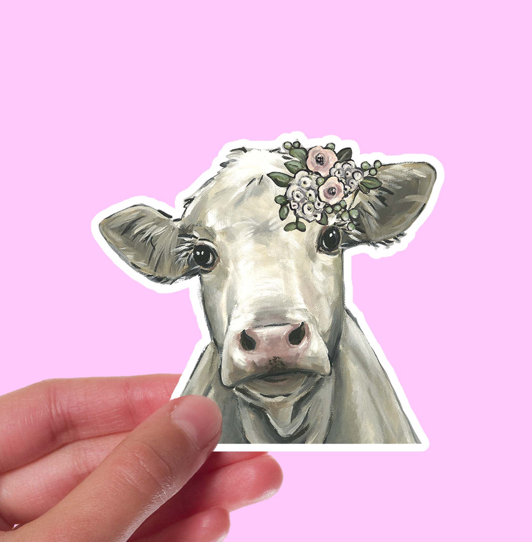 Boho Cow Sticker, 'Annabelle', 4