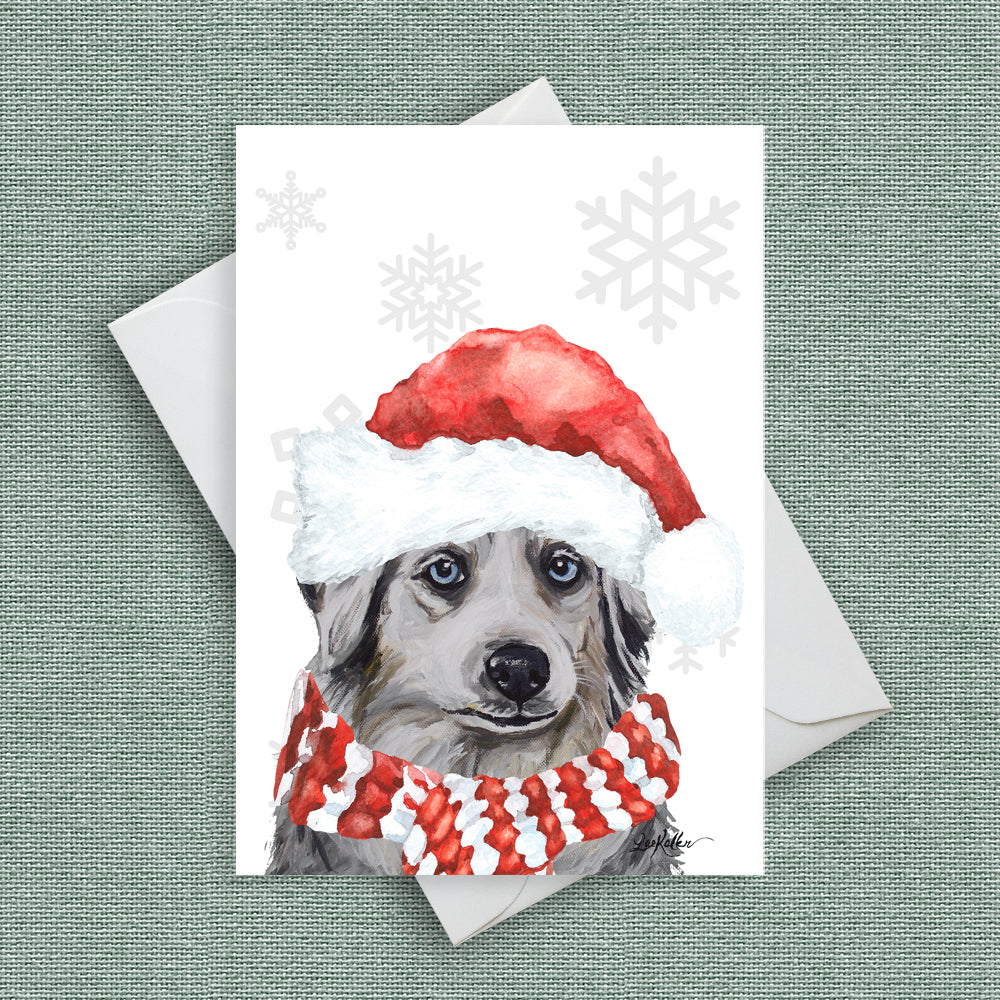 Christmas Card 'Australian Shepherd', Dog Christmas Card