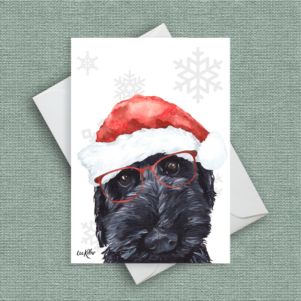 Christmas Card 'Labradoodle', Dog Christmas Card