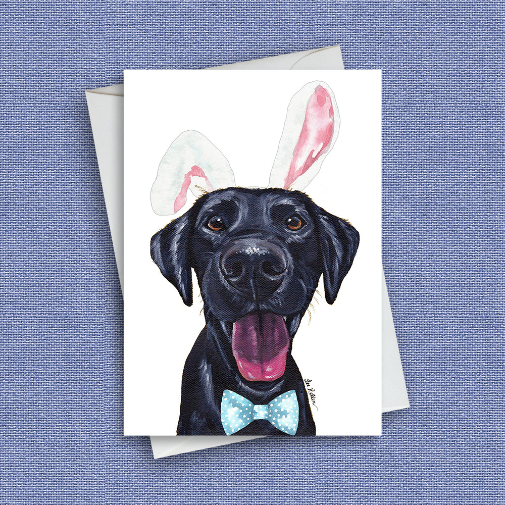 Easter Dog Greeting Card 'Black Lab', Cute Dog Greeting Card