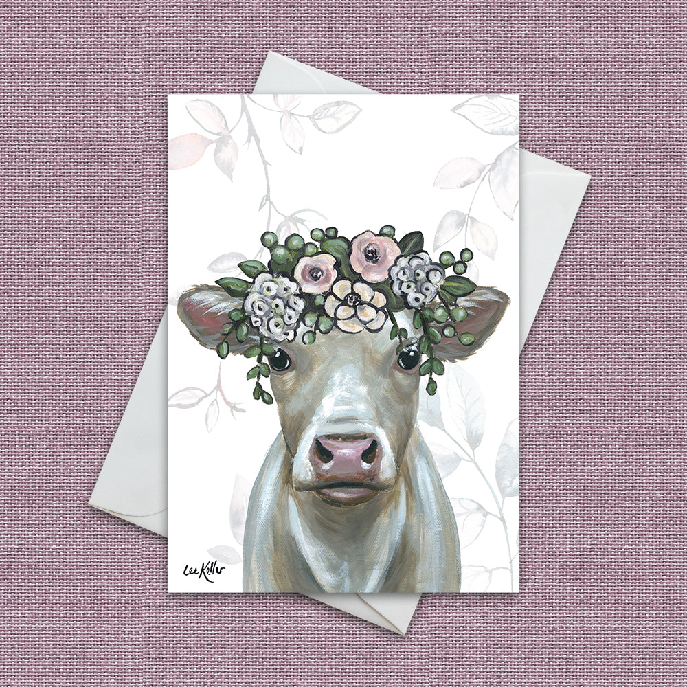Boho Greeting Card 'Milkshake', Boho Cow Greeting Card