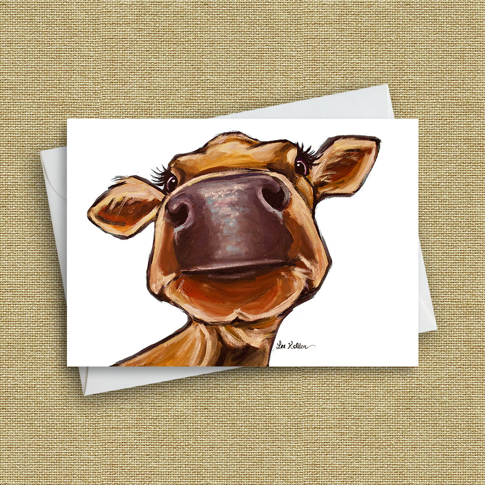 Cow Greeting Card 'Darla', Cute Cow Card