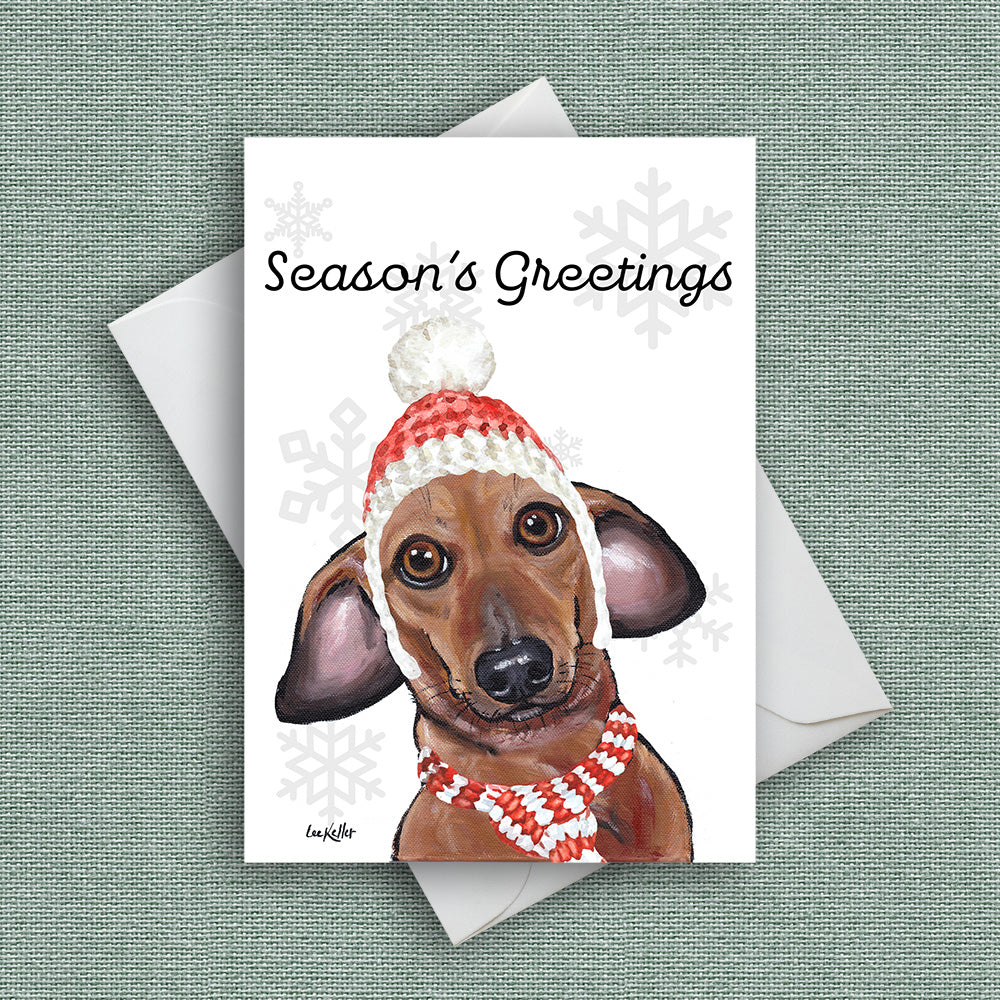 Christmas Card 'Dachshund - Seasons Greetings', Dog Christmas Card