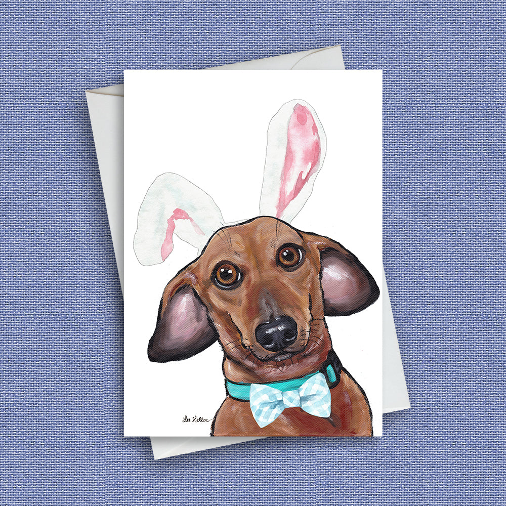 Easter Dog Greeting Card 'Dachshund', Cute Dog Greeting Card