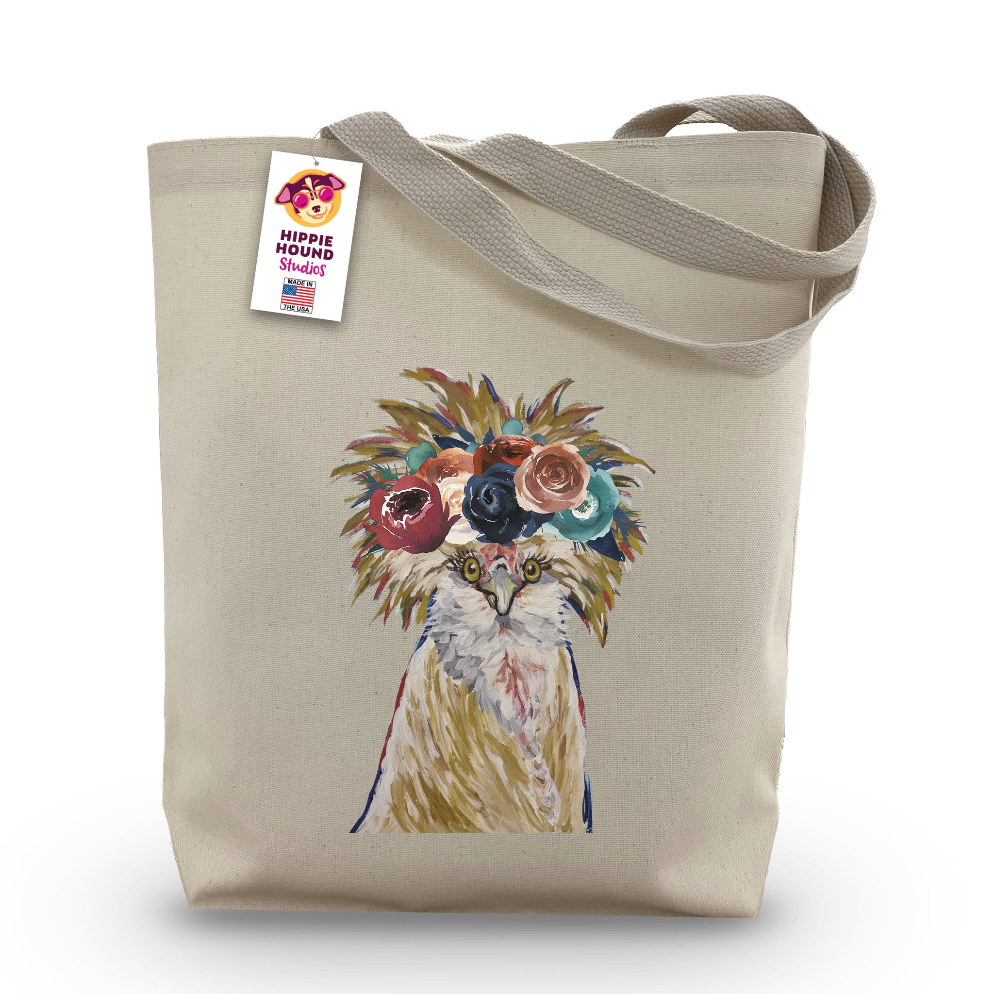 Dark Boho Flowers Chicken Tote Bag, 'Lola' – Hippie Hound Studios -  Featuring Art by Lee Keller