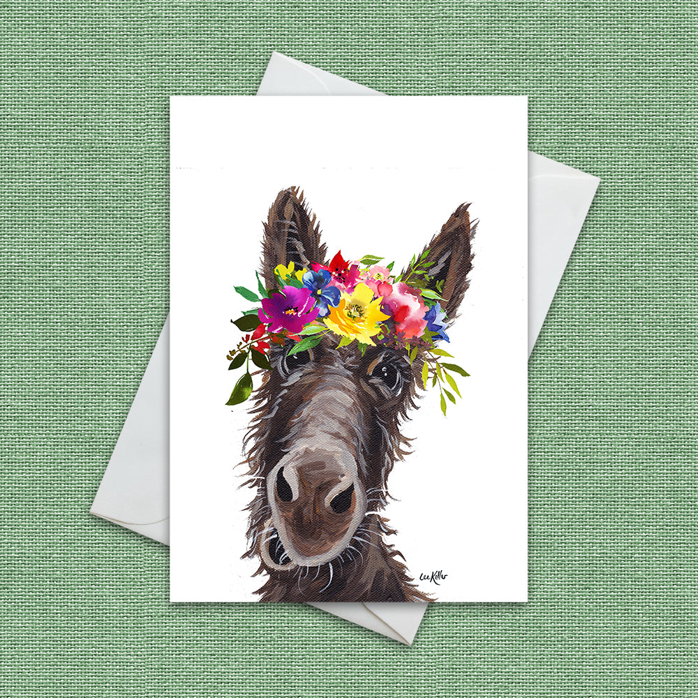 Summer Greeting Card 'Ralph', Summer Donkey Greeting Card