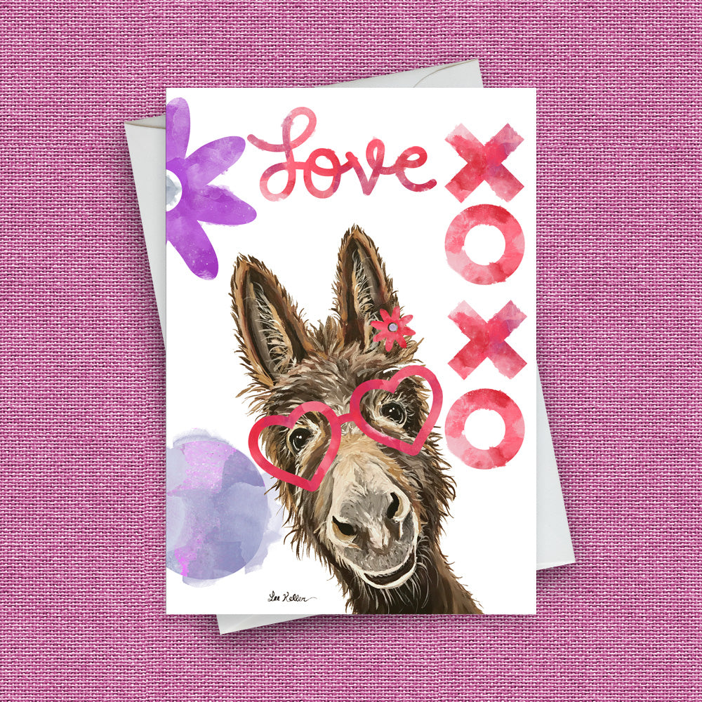 Valentine's Day Card 'Raymond', Donkey Valentine's Day Card