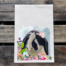 Load image into Gallery viewer, Easter Towel, Rabbit Towel, Spring Kitchen Decor
