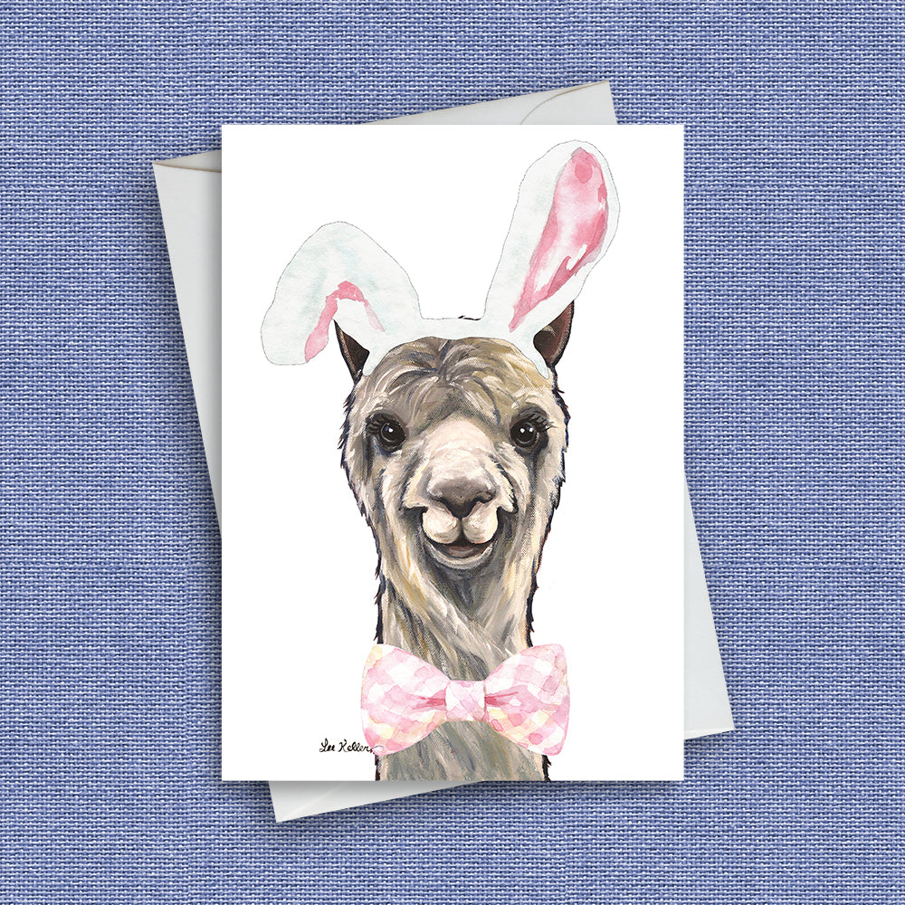 Easter Alpaca Greeting Card 'EllieMae', Cute Alpaca Greeting Card