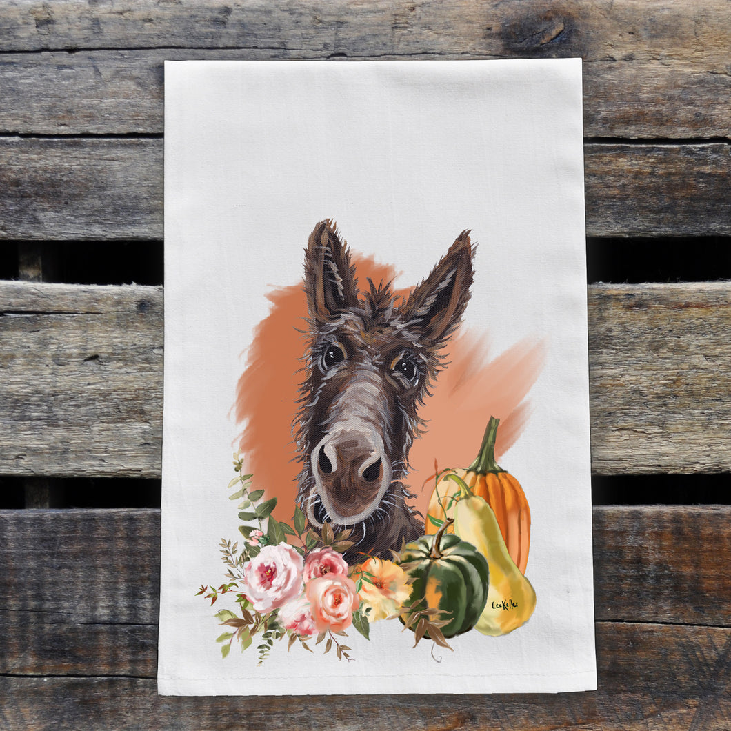 Donkey Tea Towel 'Ralph', Donkey Kitchen Towel, Fall/Thanksgiving Decor