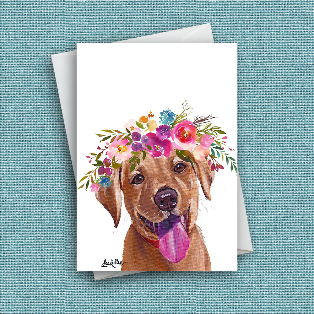 Bright Blooms Greeting Card 'Lab Puppy', Dog Greeting Card