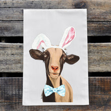 Load image into Gallery viewer, Easter Towel, Goat Towel &#39;Luna&#39;, Spring Kitchen Decor
