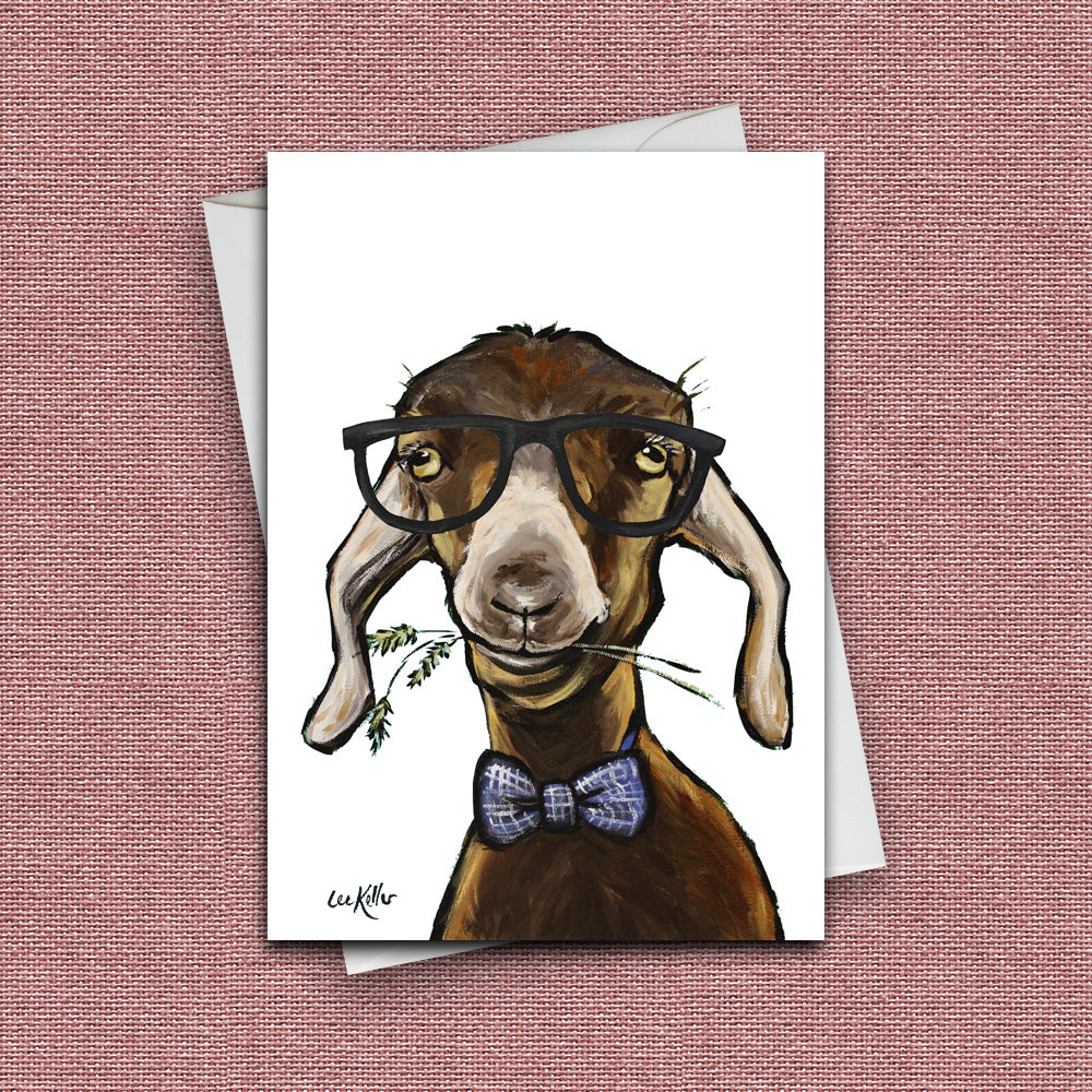 Glasses Greeting Card 'Billy', Glasses Goat Greeting Card