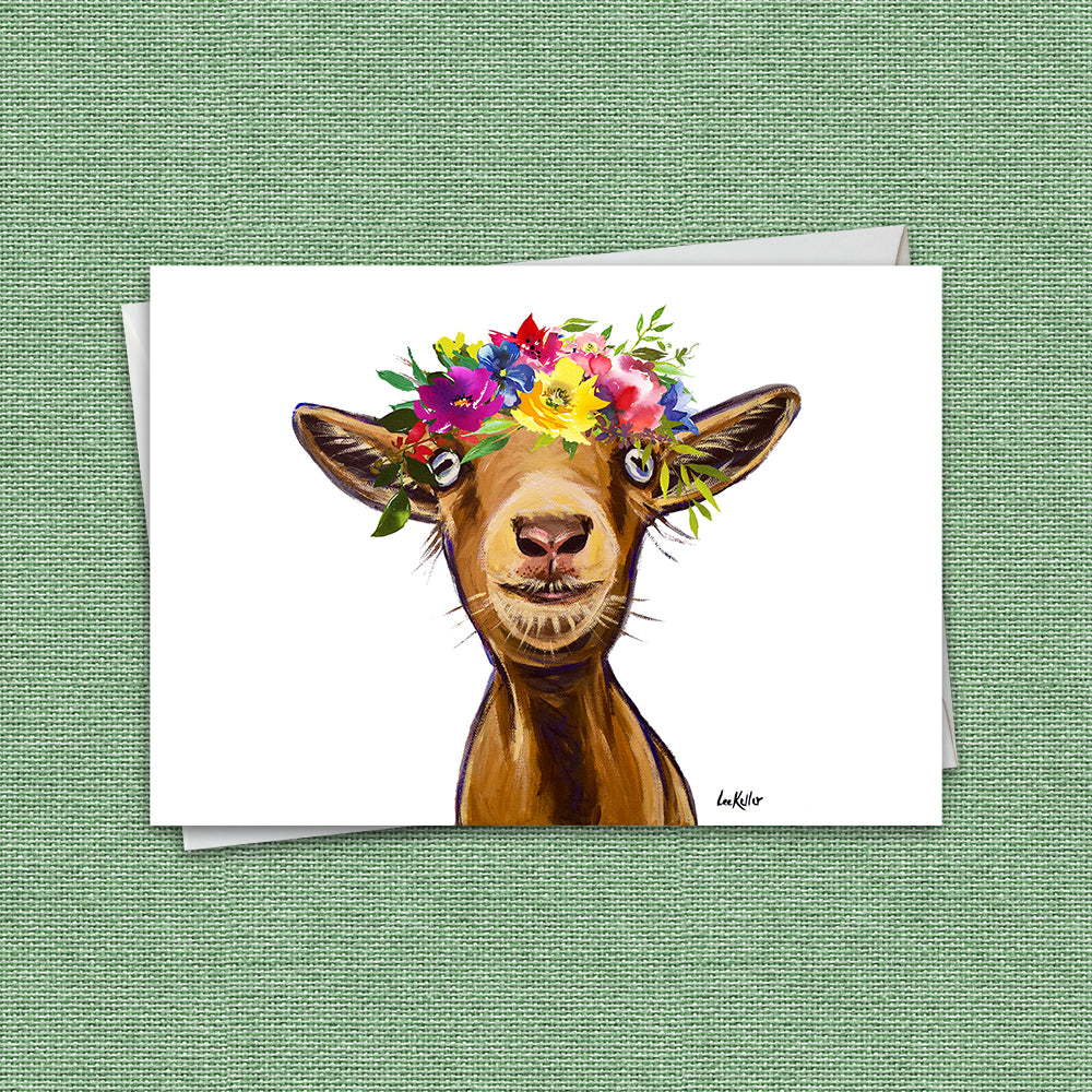Summer Greeting Card 'Poundcake', Summer Goat Greeting Card