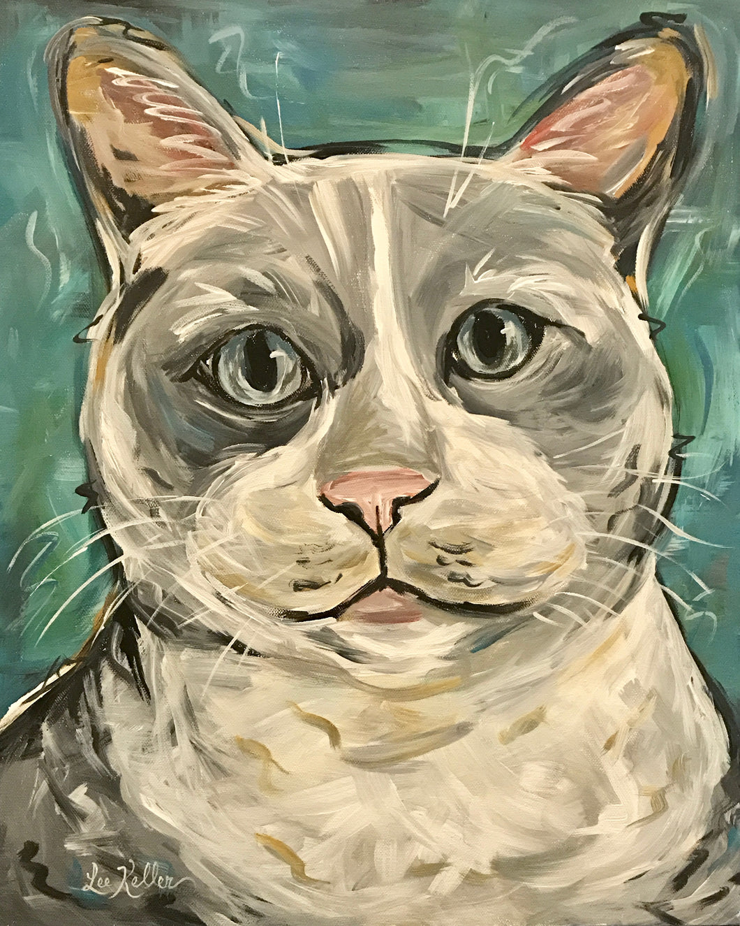 Cat Art Print, Grey Tabby Cat Fine Art Print