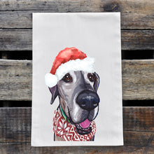 Load image into Gallery viewer, Christmas Dog Towel &#39;Great Dane&#39;, Holiday Dog Towel
