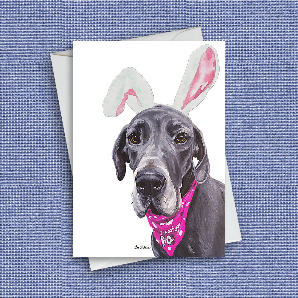 Easter Dog Greeting Card 'Great Dane', Cute Dog Greeting Card