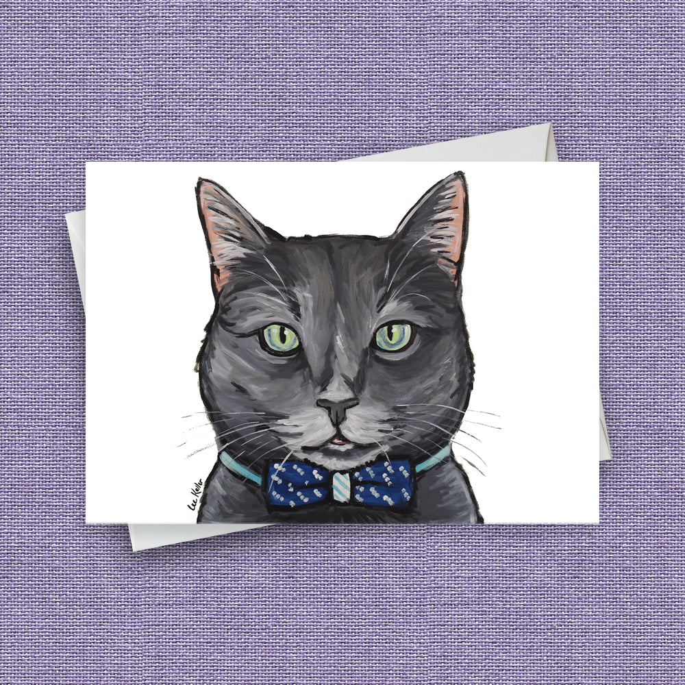 Greeting Card 'Grey Cat', Cat Greeting Card