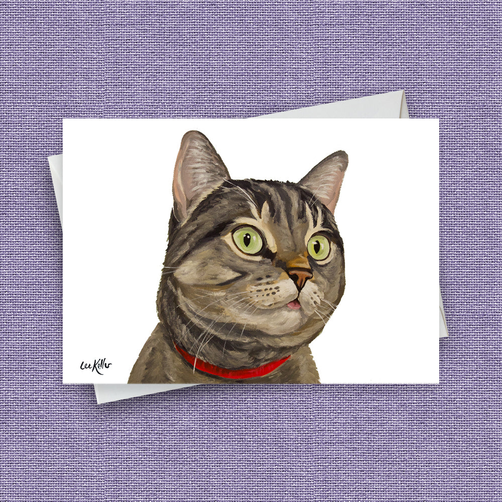 Greeting Card 'Grey Tabby', Cat Greeting Card