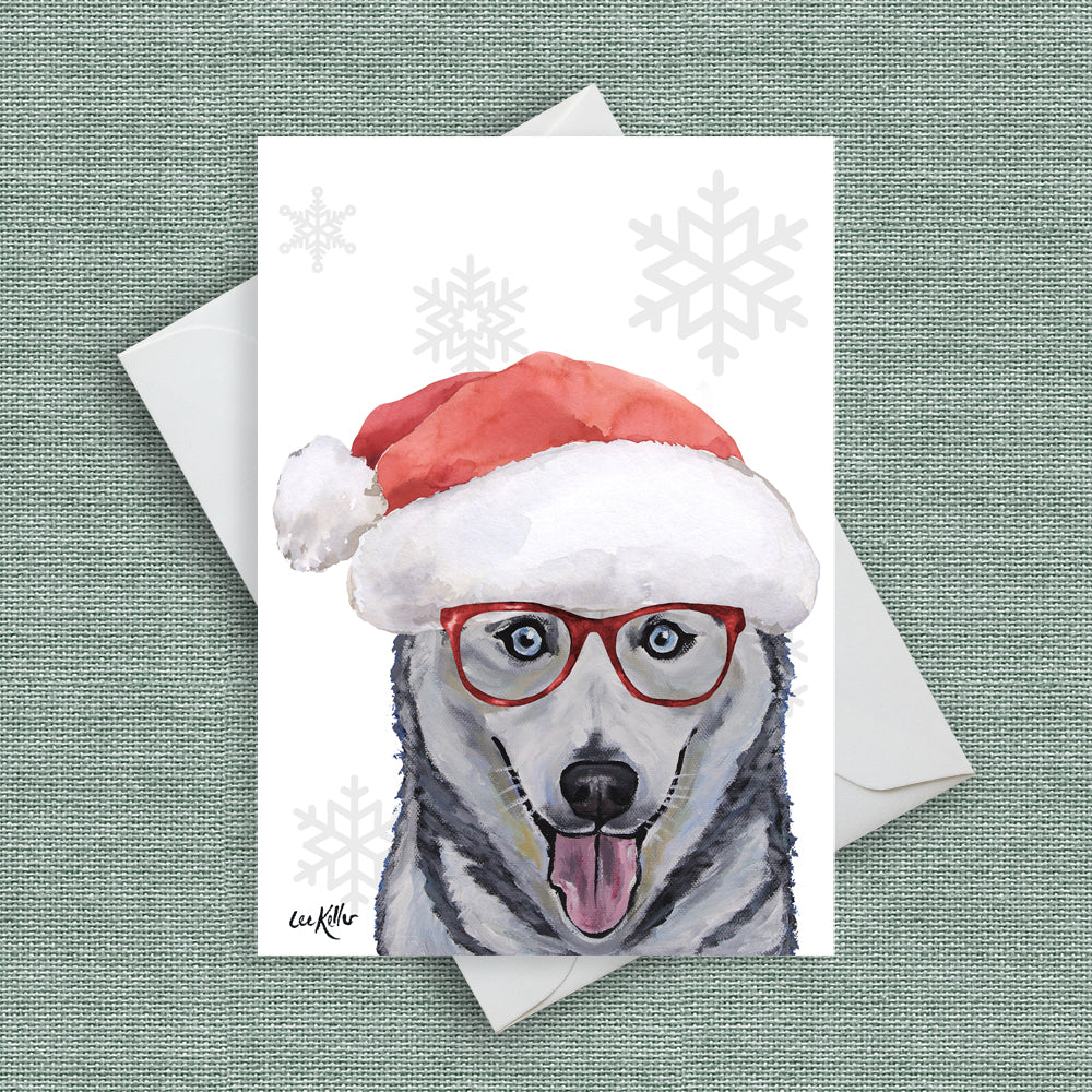 Christmas Card 'Husky', Dog Christmas Card