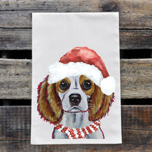 Load image into Gallery viewer, Christmas Dog Towel &#39;King Charles Spaniel&#39;, Holiday Dog Towel
