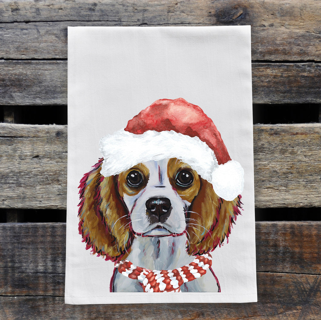 Christmas Dog Towel 'King Charles Spaniel', Holiday Dog Towel