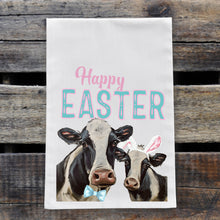 Load image into Gallery viewer, Easter Towel, Cow Towel &#39;Mom &amp; Baby&#39;, Spring Kitchen Decor
