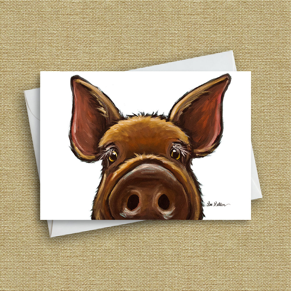 Pig Greeting Card 'Elmer', Cute Pig Card