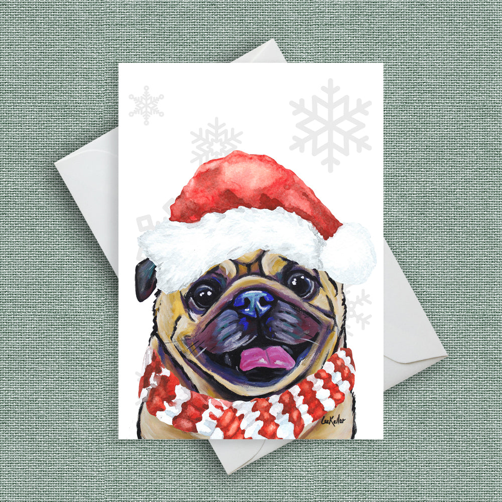 Christmas Card 'Pug', Dog Christmas Card