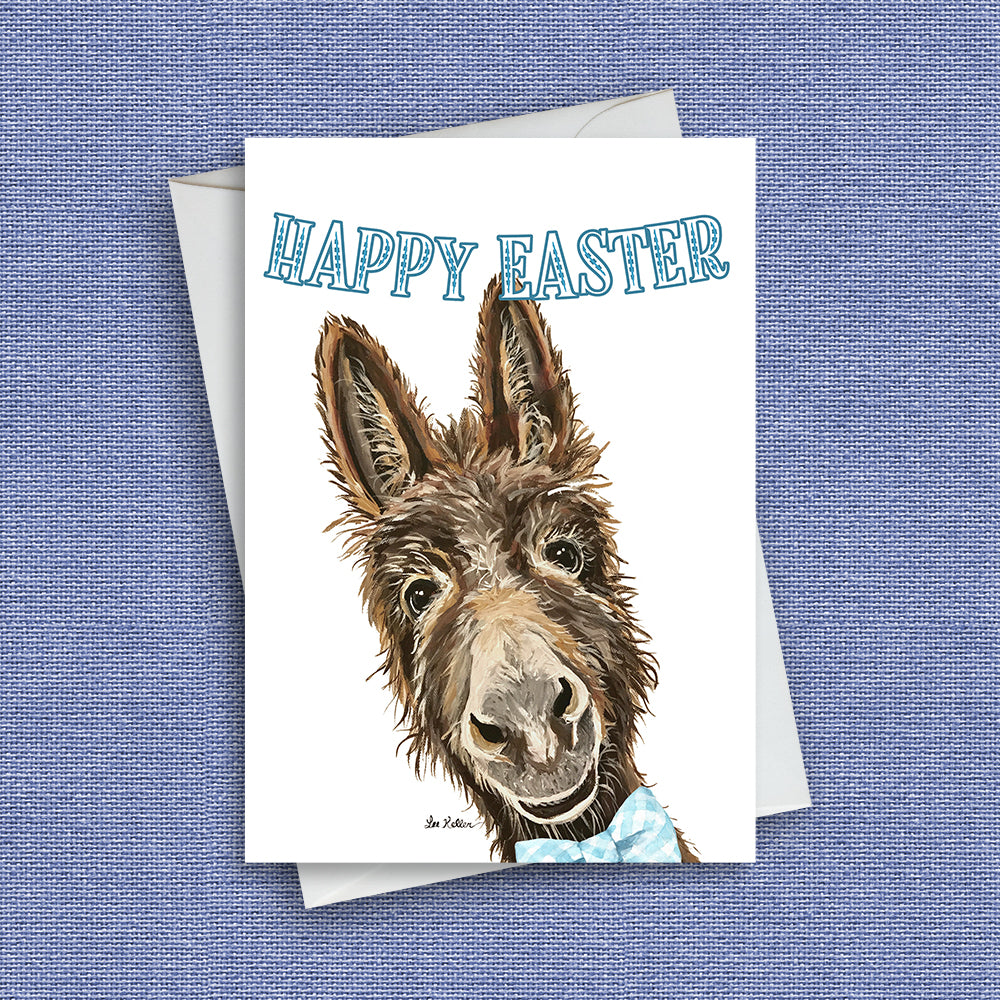 Easter Donkey Greeting Card 'Raymond', Cute Donkey Greeting Card