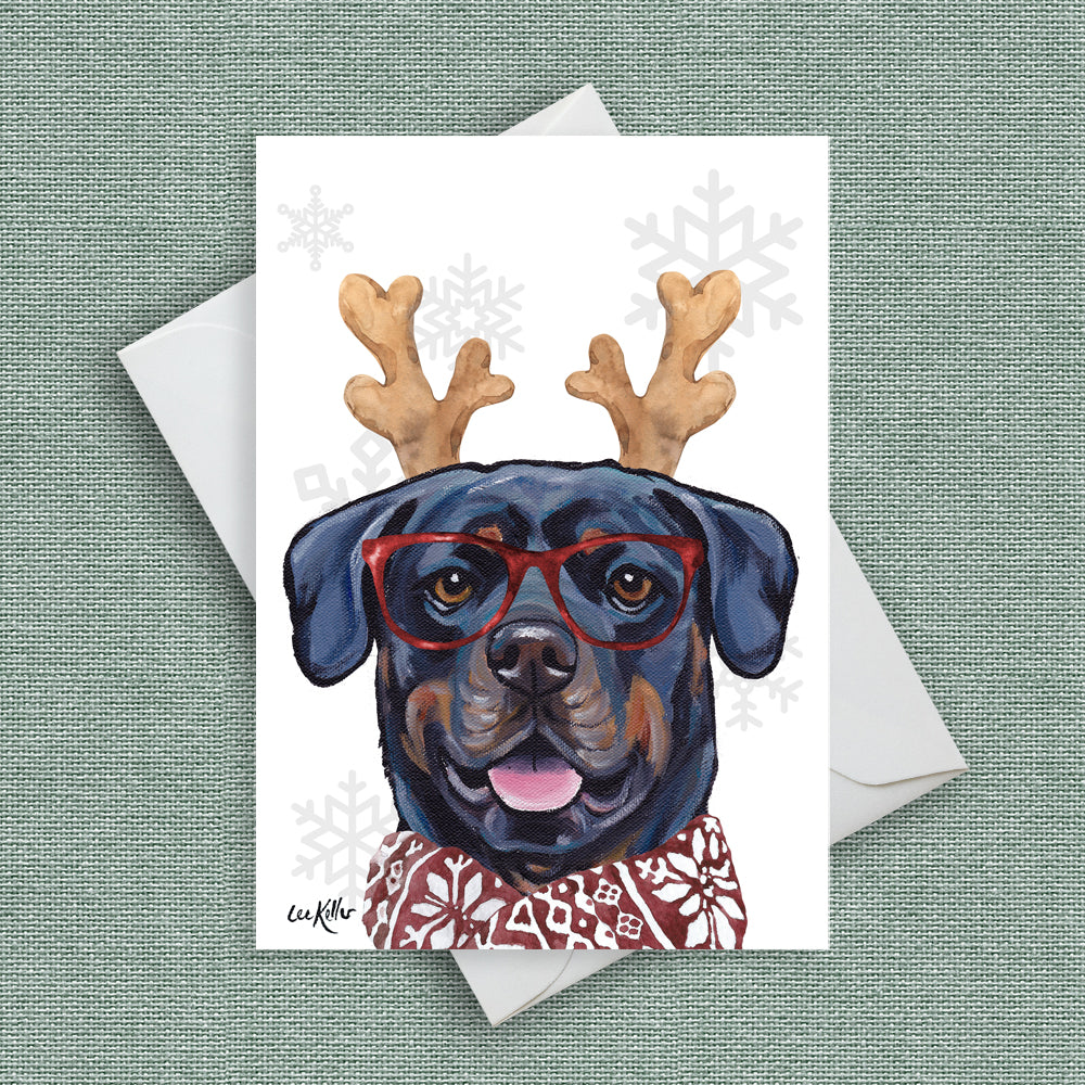 Christmas Card 'Rottweiler', Dog Christmas Card