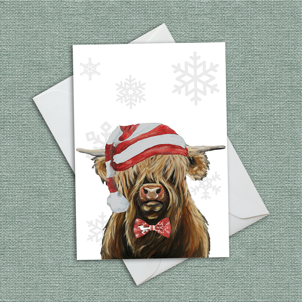 Christmas Card 'Fergus', Highland Cow Christmas Card
