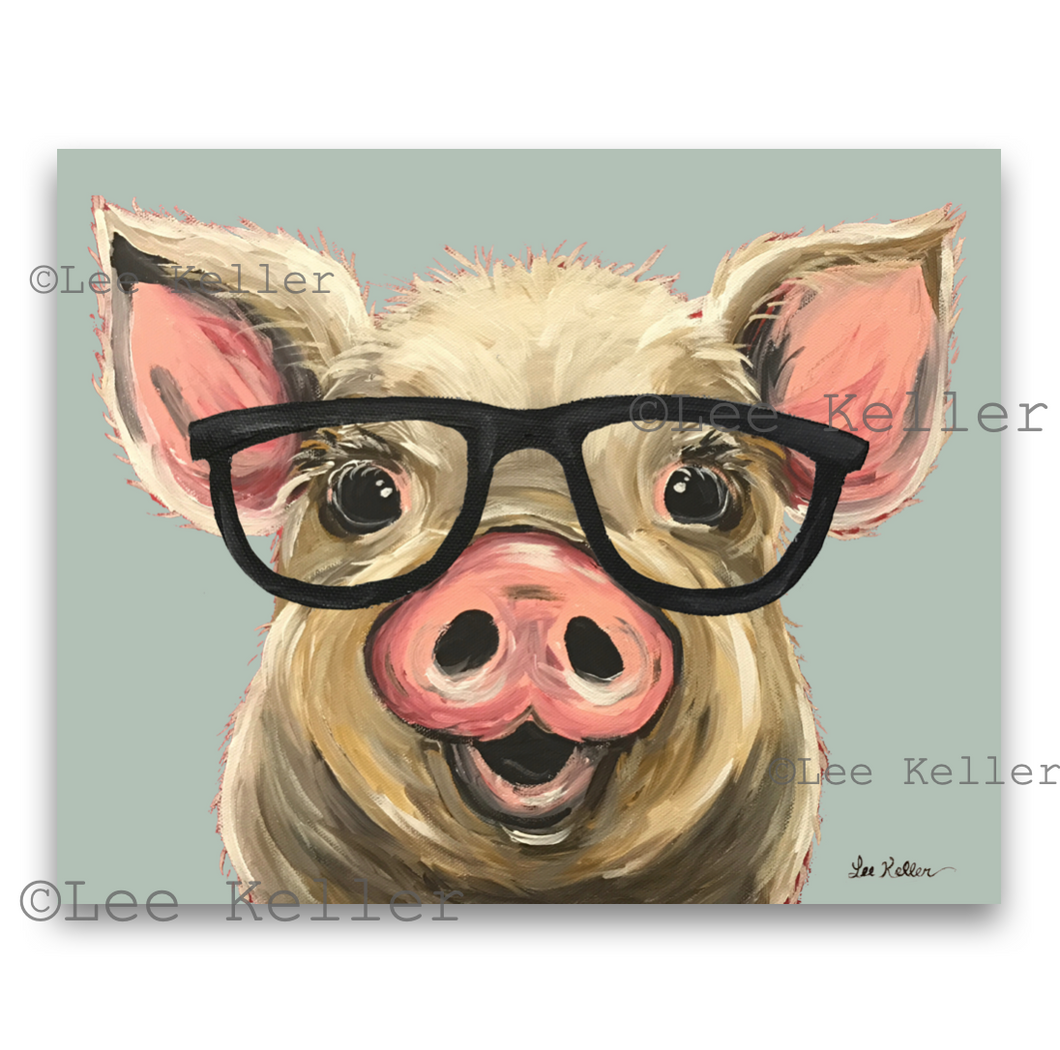 Pig Art, 'Posey' Pig Print