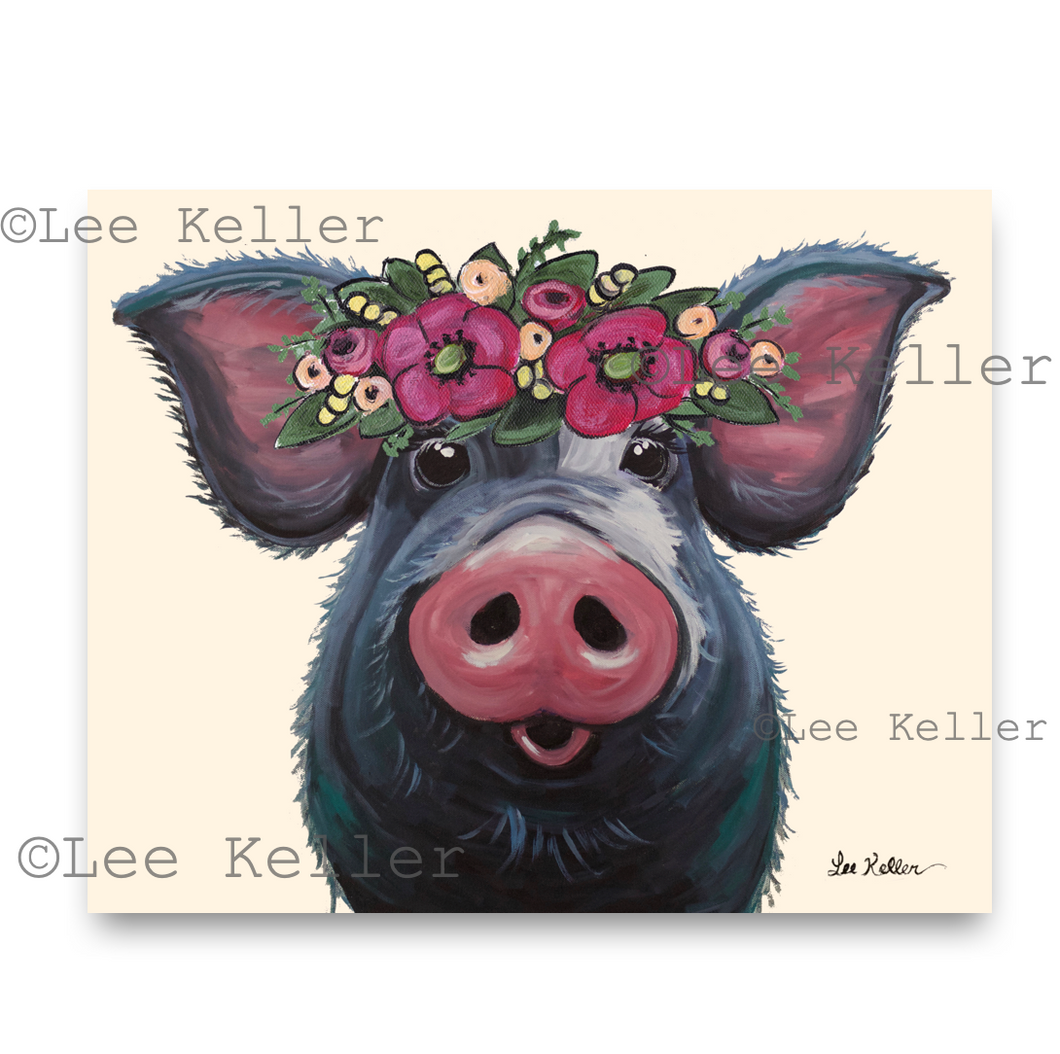 Pig Art, 'Lulu' Pig Print