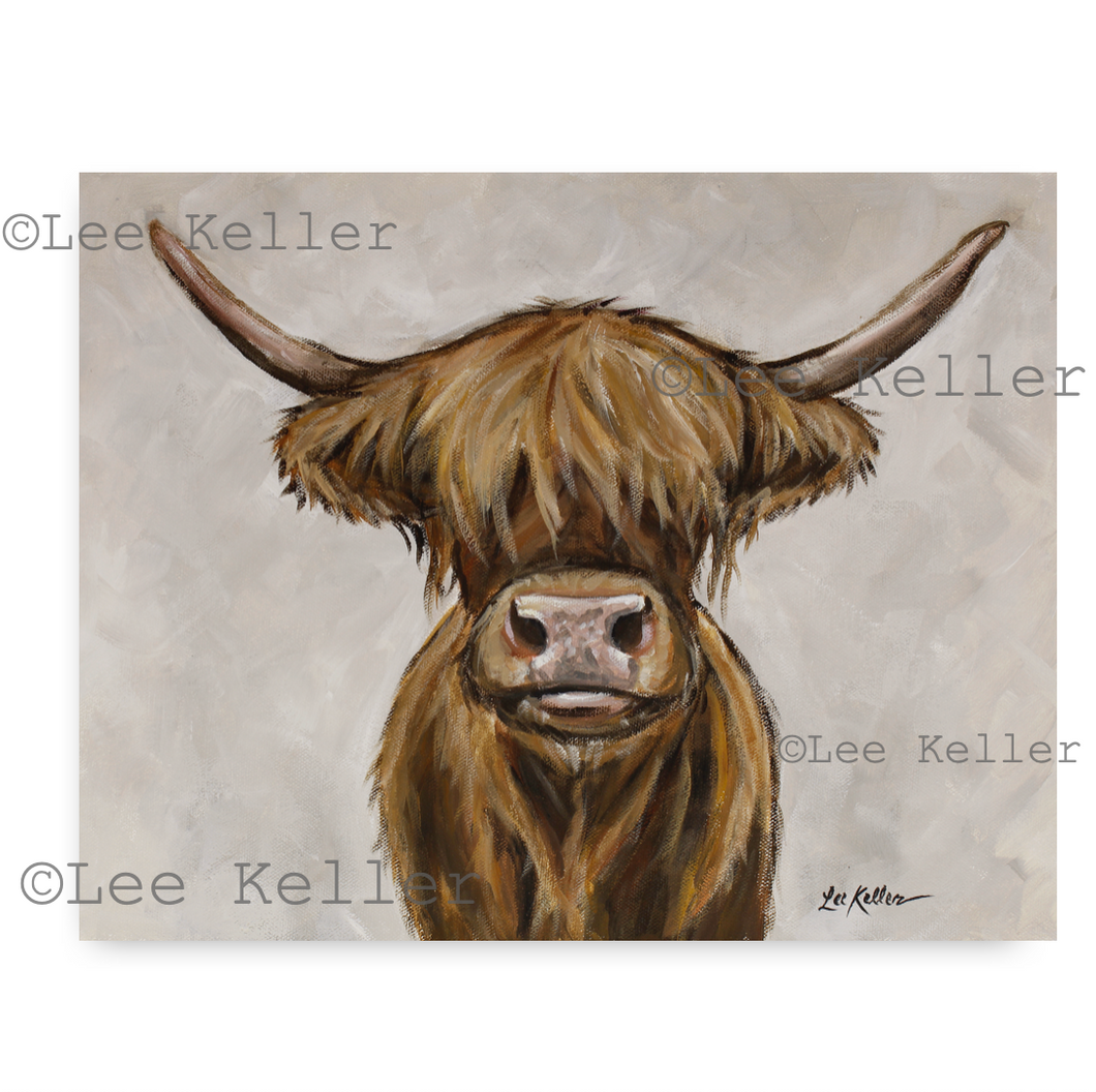 Highland Cow Art, 'Penny' Highland Cow Print