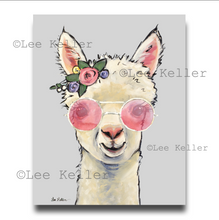 Load image into Gallery viewer, Alpaca Art, &#39;Sophie with Pink Glasses&#39; Alpaca Print
