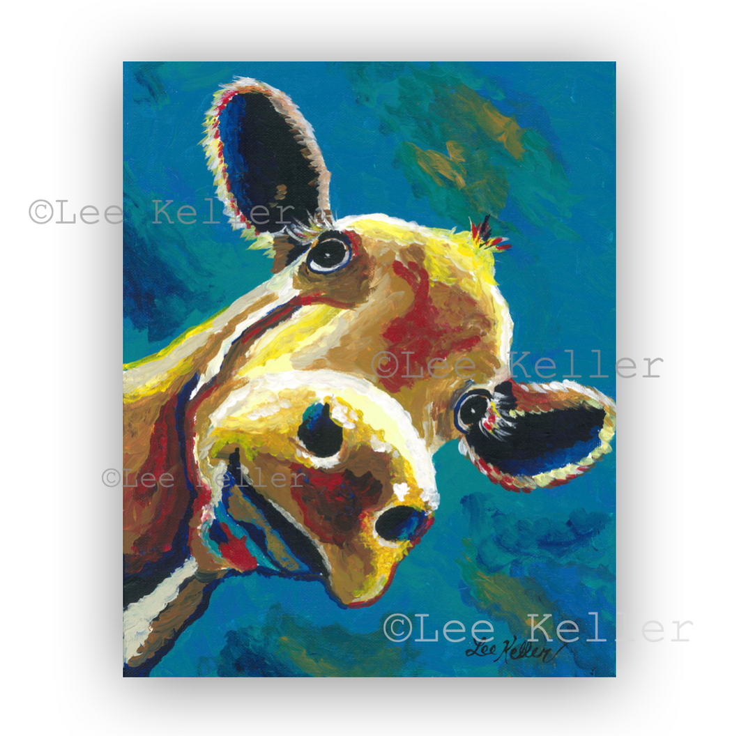Cow Art Print, Colorful Cow Fine Art Print