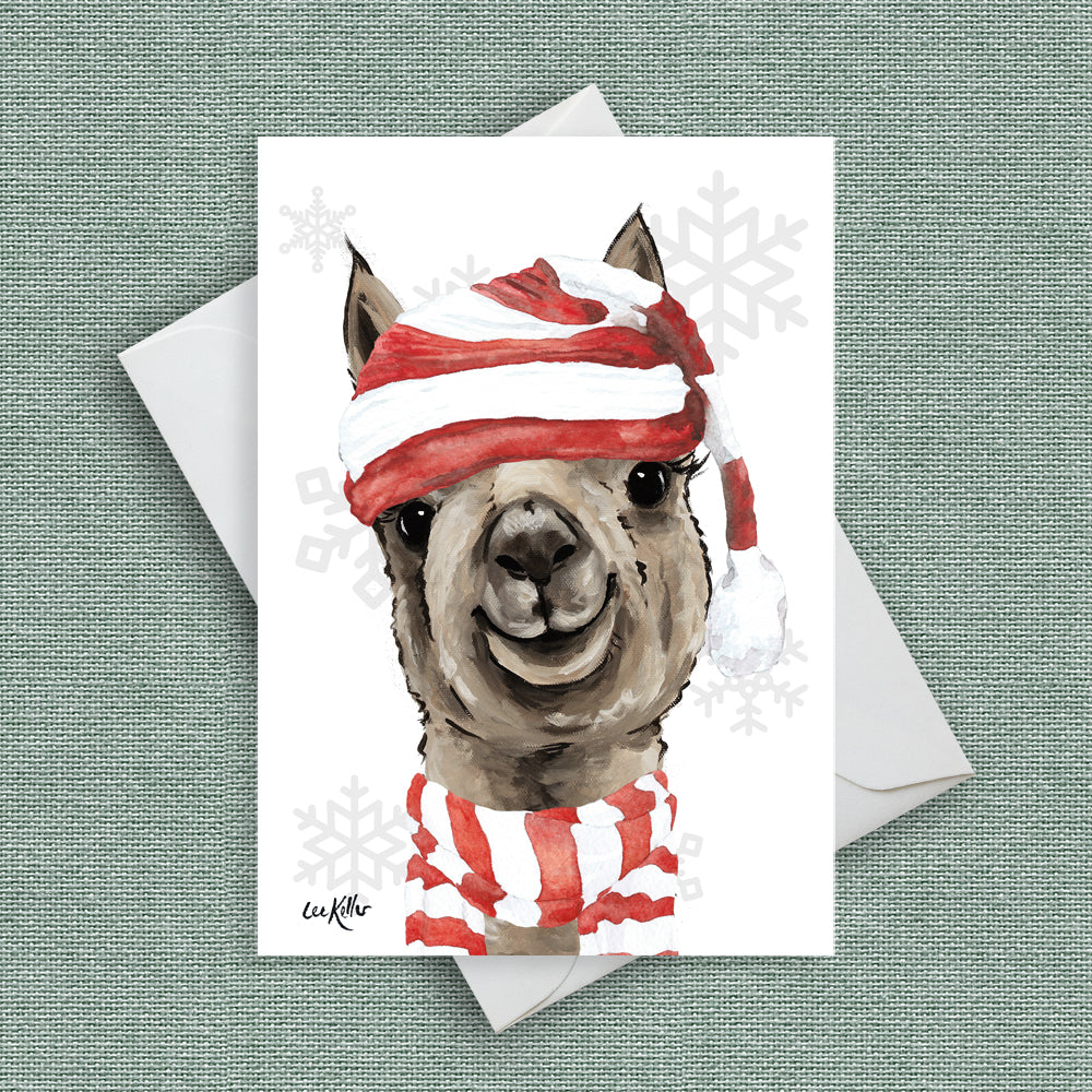Christmas Card 'Shenanigan', Alpaca Christmas Card