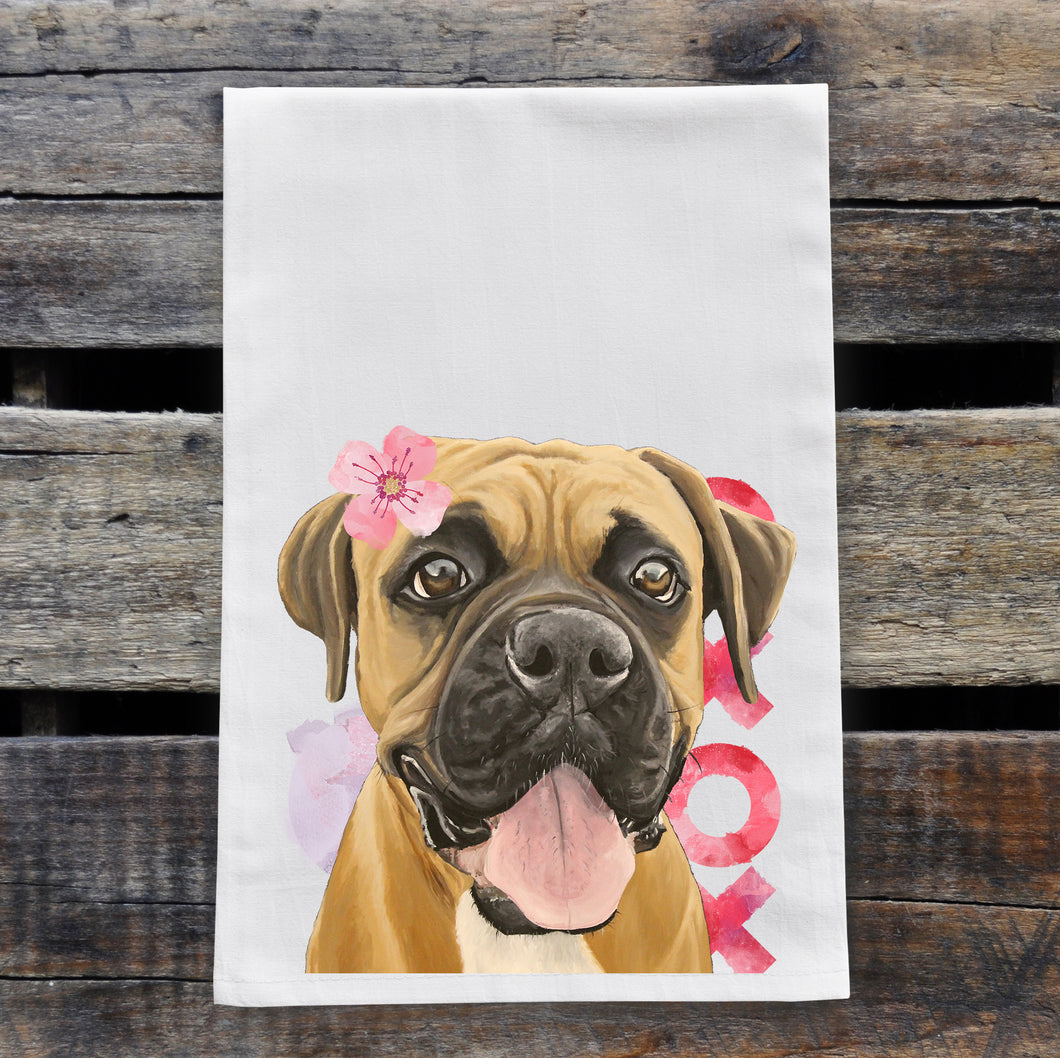 Dog Valentine's Day Towel 'Boxer', Valentine's Day Decor